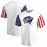 Men's Columbus Blue Jackets Fanatics Branded Stars & Stripes T-Shirt White FengYun,baseball caps,new era cap wholesale,wholesale hats